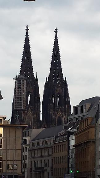 Cologne - Approach to the cathedral.