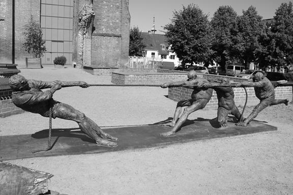 St. Marien - Sculpture on church grounds.