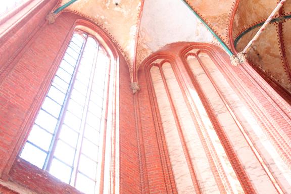 Wismar - St. Nikolai ceiling and wall detail.